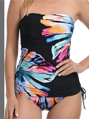 La Blanca Prism Palm tankini top and cover up set. 12 large